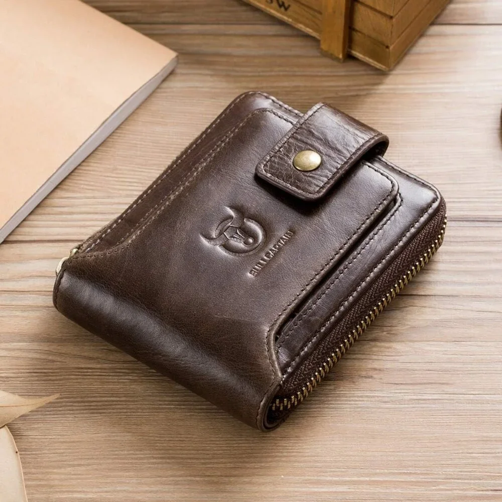 Genuine Leather Wallet for Men Large Capacity ID Window Card Case
